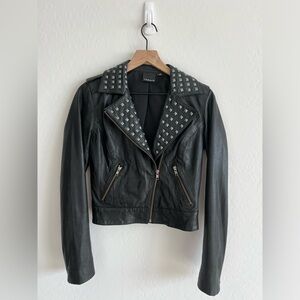 Trouvé Nordstrom Genuine Leather Studded Moto Jacket. Perfect condition!